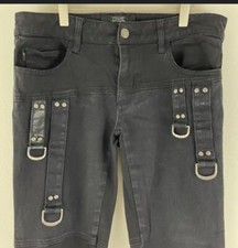 Vtg Y2K Tripp NYC BlackBondage Ready pants Hot Topic RAVE goth punk Heavy Metal