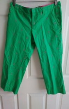 Lilly Pulitzer Palm Beach Fit Green Capri Pants Pink Anchors Embroidered Size