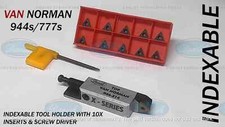 Van Norman 944s 777s Indexable Boring Bar Bit Holder With 10x Inserts Screw Dr