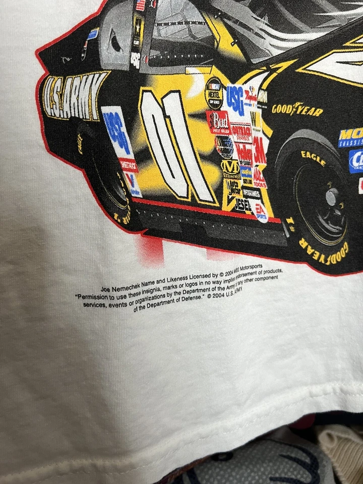Camisa vintage 2004 Joe Nemechek NASCAR Exército dos EUA assinada rara tamanho grande Speedway - Imagem 3 de 4