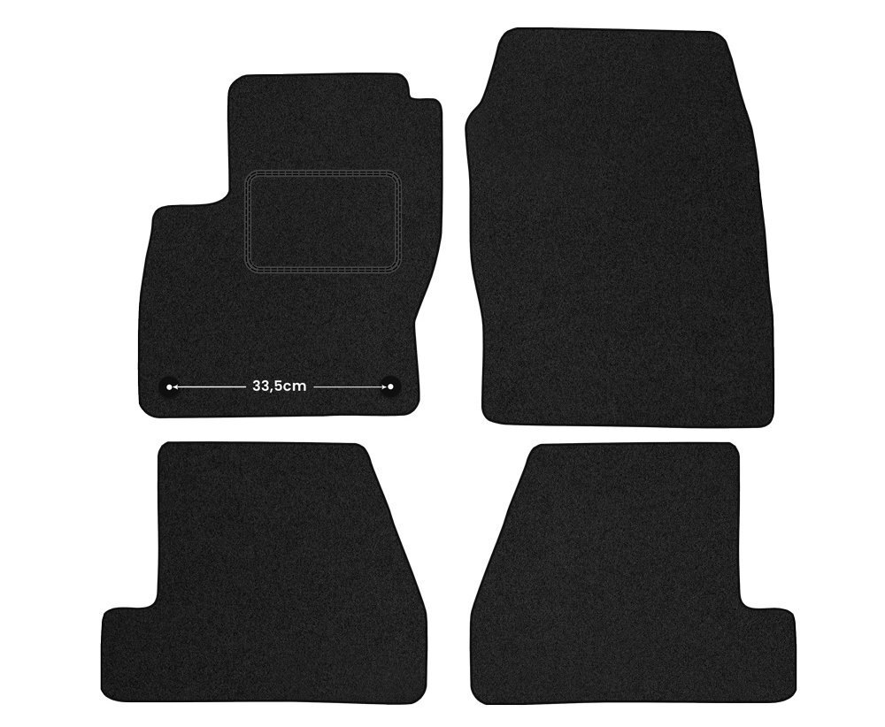 Tapis sol velours STREAK blanc Ford Focus III protection antidérapante
