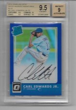 Carl Edwards Jr Donruss Optic RC Auto/75 BGS Gem Mint 9.5 Rated Rookie Autograph
