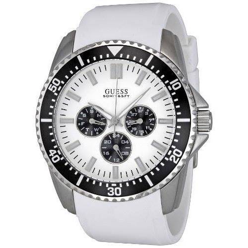 Guess W90070G5 Focus Men's Watch Silicone Bracelet White - Picture 2 of 2