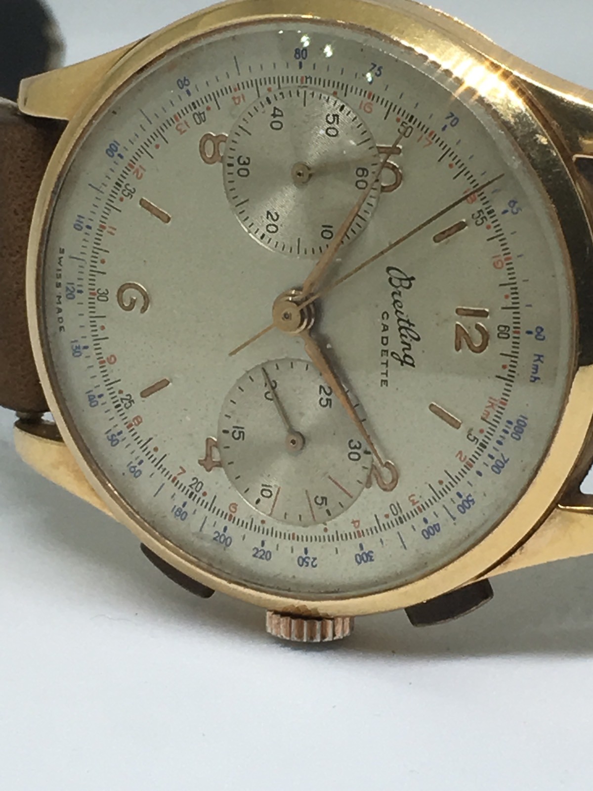 breitling cadette solid 18k yellow gold chrono vintage Watch rare | eBay