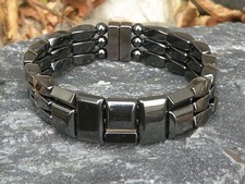 100 Black Therapy Magnetic Bracelet Anklet SUPER STRONG Clasp 3 row Handmade