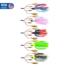 5PCS Spinnerbait Fishing Lures Buzzbait 13cm/22.6g Blade Bait Spoon Tackle USA