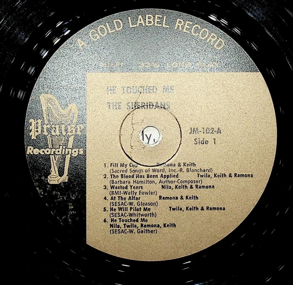 The Sheridans He Touched Me Gospel LP Praise Recordings 1970s Foto 3 de 4