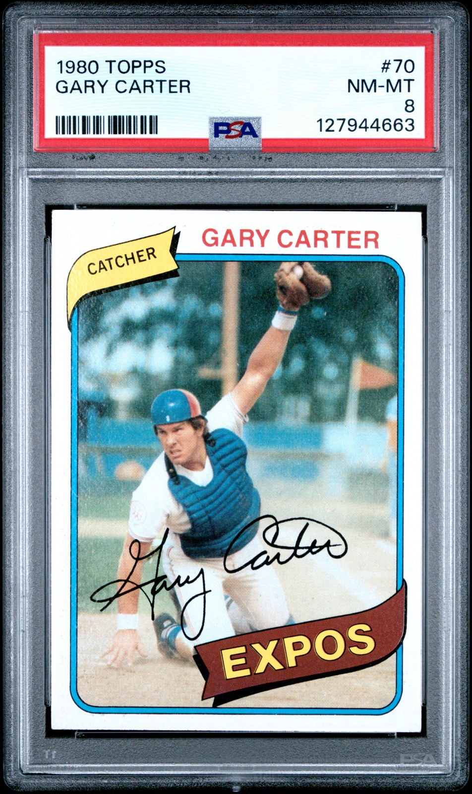 1980 TOPPS #70 GARY CARTER PSA 8