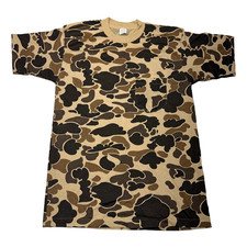 Vintage 5050 Camo Tee Mens Medium Brown Duck Camo Pocket Hunting Made in USA NWT