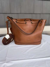Vintage I Medici Firenze Drawstring Bag Brown Leather Italy