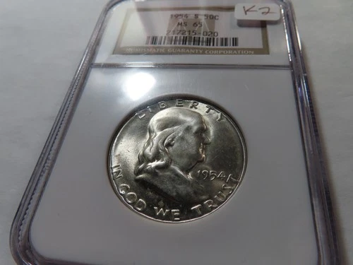 K2 USA 1954-S Silver Franklin Half Dollar NGC MS-65