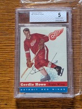 VINTAGE HOCKEY CARD GORDIE HOWE TOPPS 1954-55 GRADE BECKETT EXCELENT 5 