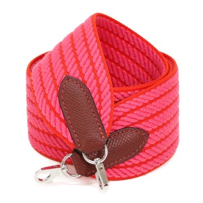 Hermes Bandouliere Sangle Mini Toile Epsom Leather Strap Silver Hardware Rouge H