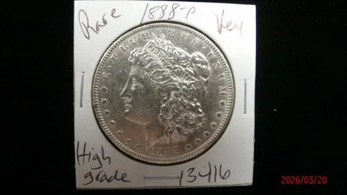 1888-P AU MORGAN SILVER DOLLAR #3416