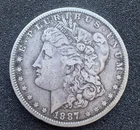 1887 Morgan Silver Dollar $1 No Mint Mark Philadelphia 90% Silver Coin
