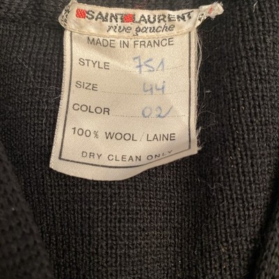 Yves St.Laurent Rive Gauche Jacke Wolle Veste Cardigan Noir Klassik Franz.Gr. 44