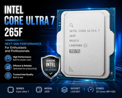 NEW Intel Core Ultra 7 265F 5.3GHz LGA1851 20-Core (8P+12E) Next-Gen Gaming CPU