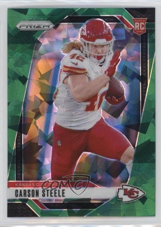 2024 Panini Prizm Rookies Green Ice Prizm Carson Steele #377 Rookie RC 17h0
