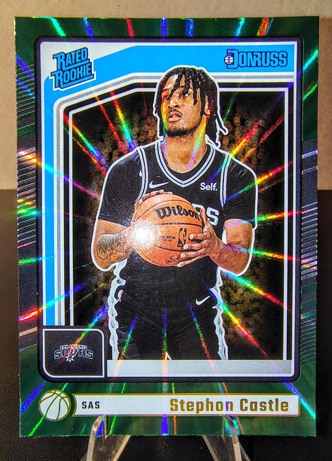 2024-25 Panini Donruss - Rated Rookie Stephon Castle #244 Holo Green Laser (RC)