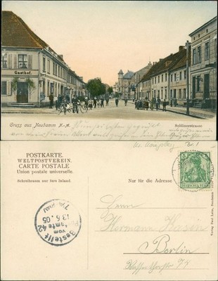 Postcard Neudamm (Neumark) Dębno Soldiner Street Myśliborski (Kr Soldin) 1905