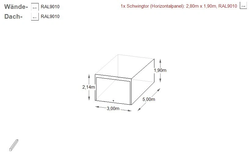 Blechgarage 3x5m Pultdach Fertiggarage Stahlgarage inkl.Lieferung und Aufbau - Bild 4 von 4