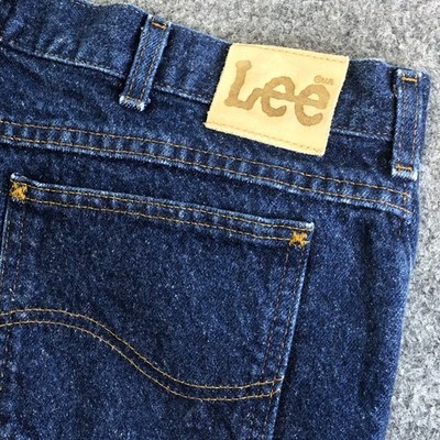 Vintage Lee Jeans Men 36x30 Blue Made USA Salt Pepper Bootcut Cowboy 90s Western