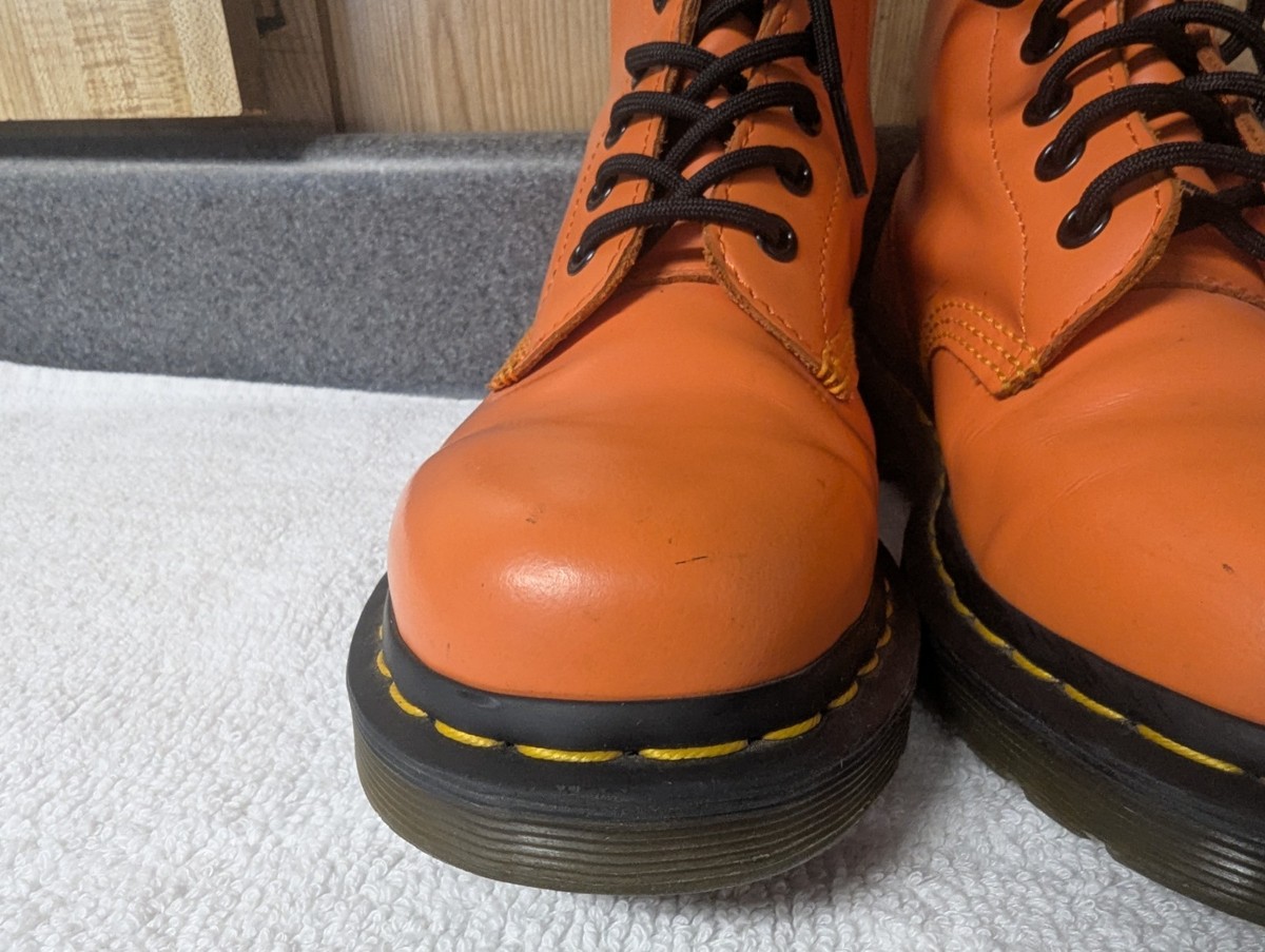 DR. MARTENS 1460 Women's Leather Smooth Orange Boots 25714 Women's