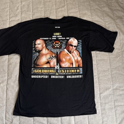 RARE Y2K WCW FallBrawl Goldberg vs Steiner Buffalo NY T-shirt  Men s XL NEW NOS