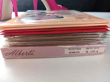 SZ 11 LONG VTG FLAT KNIT NYLON GARTER STOCKINGS 13 PRS SEXY RHT HOSIERY LINGERIE