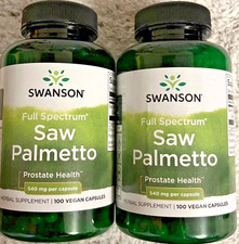 2 Pack Saw Palmetto 540mg 200 2X100 Vegan Caps Prostate  Urinary Tract Health