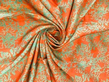 Pure Silk Sari / Silk fabric 5 yards/ Recycled Natural Vintage Fabrics PSS17814