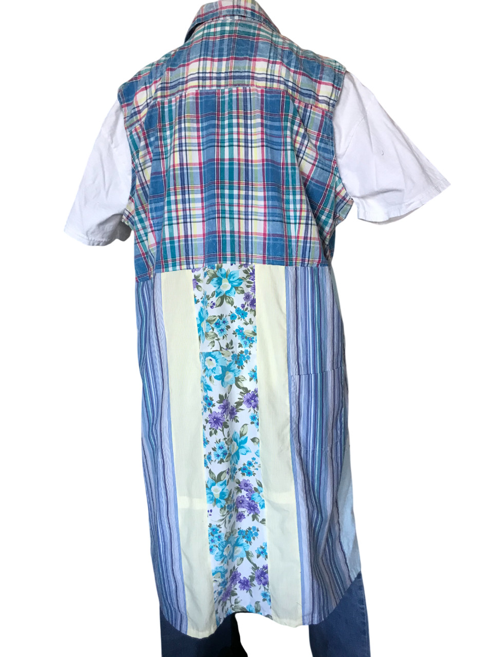 Boho Patchwork Duster: Handmade Button-Down Layer… - image 8