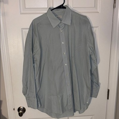 Ascot Chang Men s Green/Blue Dress Shirt Sz