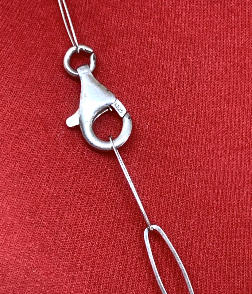 COLLANA ANNI 70 IN ARGENTO 925 E BARILOTTI DI QUARZO ROSA LUNGA CM 50 - Immagine 4 di 4