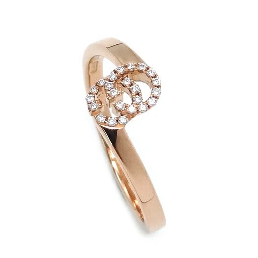 Bague Gucci diamant K18 or rose US5,75 bijoux occasion excellent état