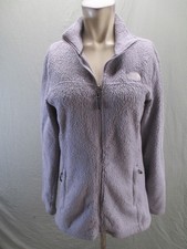 The North Face Size M Womens Gray Fleece Pocket Full Zip Outdoor Soft Jacket 680
