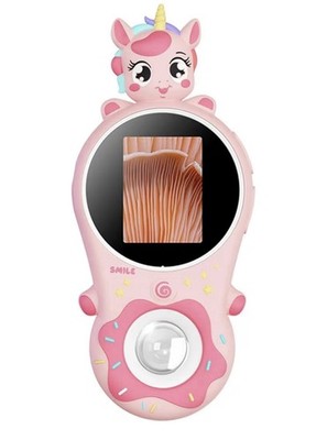 500X Rosa Handheld Kinder Digital Mikroskop, 2MP 2.0'' Bildschirm Wiederaufladbar