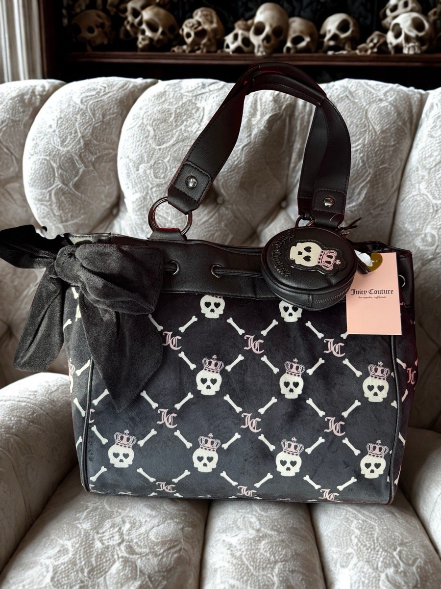 Juicy Couture ハンドバッグ Juicy Couture Heritage Satchel Denim White Medium Crossbody Vegan