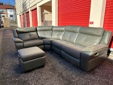 Leather Recliner Corner Sofa Green - London Delivery Available