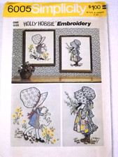 Holly Hobbie Embroidery Transfers 1973 Vintage Nostalgic Simplicity 6005 Uncut