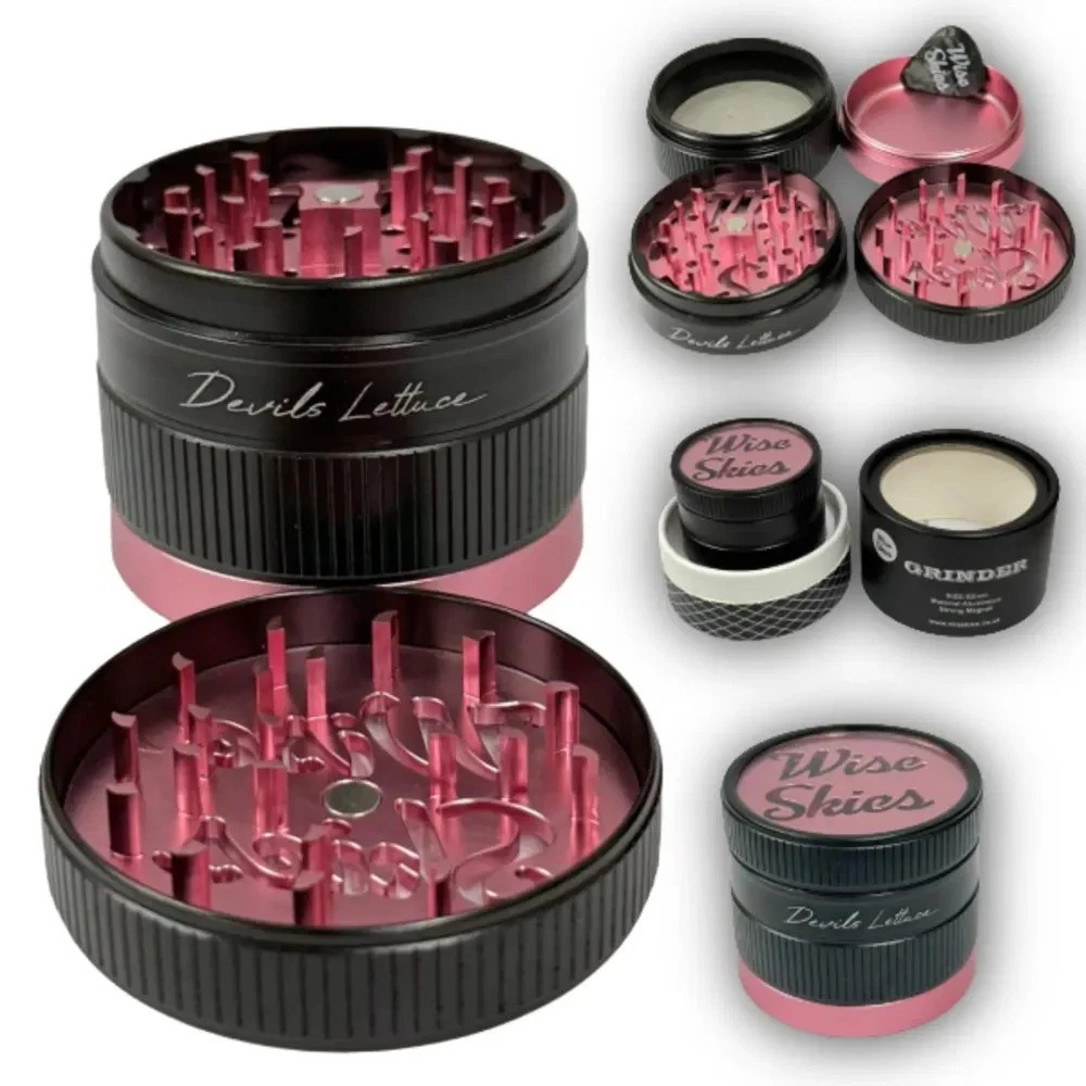 Pink Metal Herb Grinder Kitchen Spices 4 Part 63mm Herbs Grinder Shredder