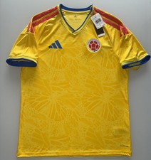 NEW Men s Large Adidas Colombia Yellow 2026 World Cup Jersey Slim Fit