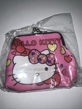 Hello Kitty Metal Clasp Coin Purse Small Pink Hearts  Bows