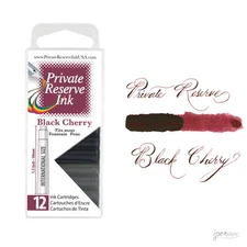 Pk/12 Private Reserve Fountain Pen Ink Cartridges, Black Cherry