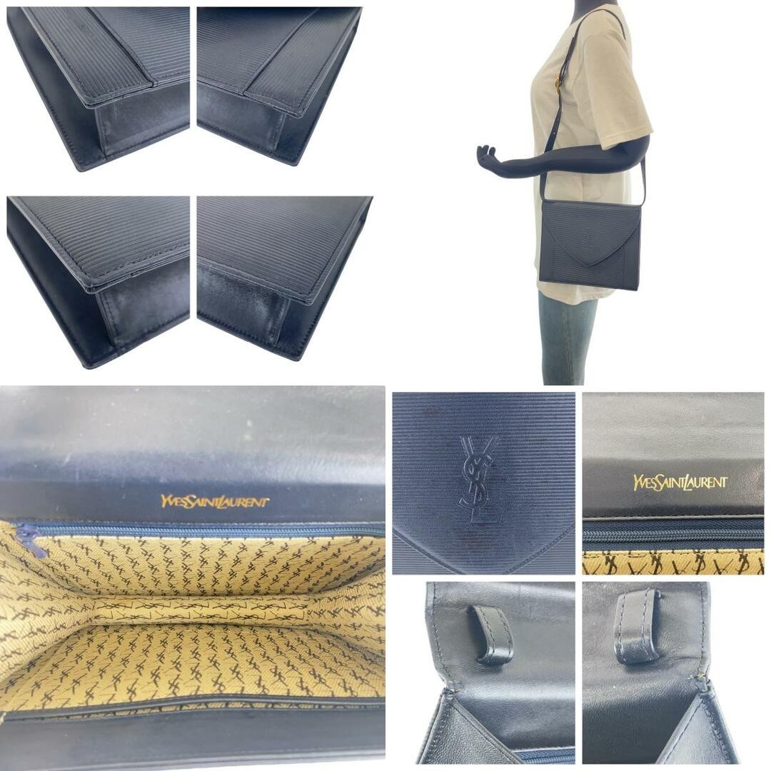 Borsa a tracolla Saint Laurent in pelle con logo in rilievo nero argento ferramenta da donna