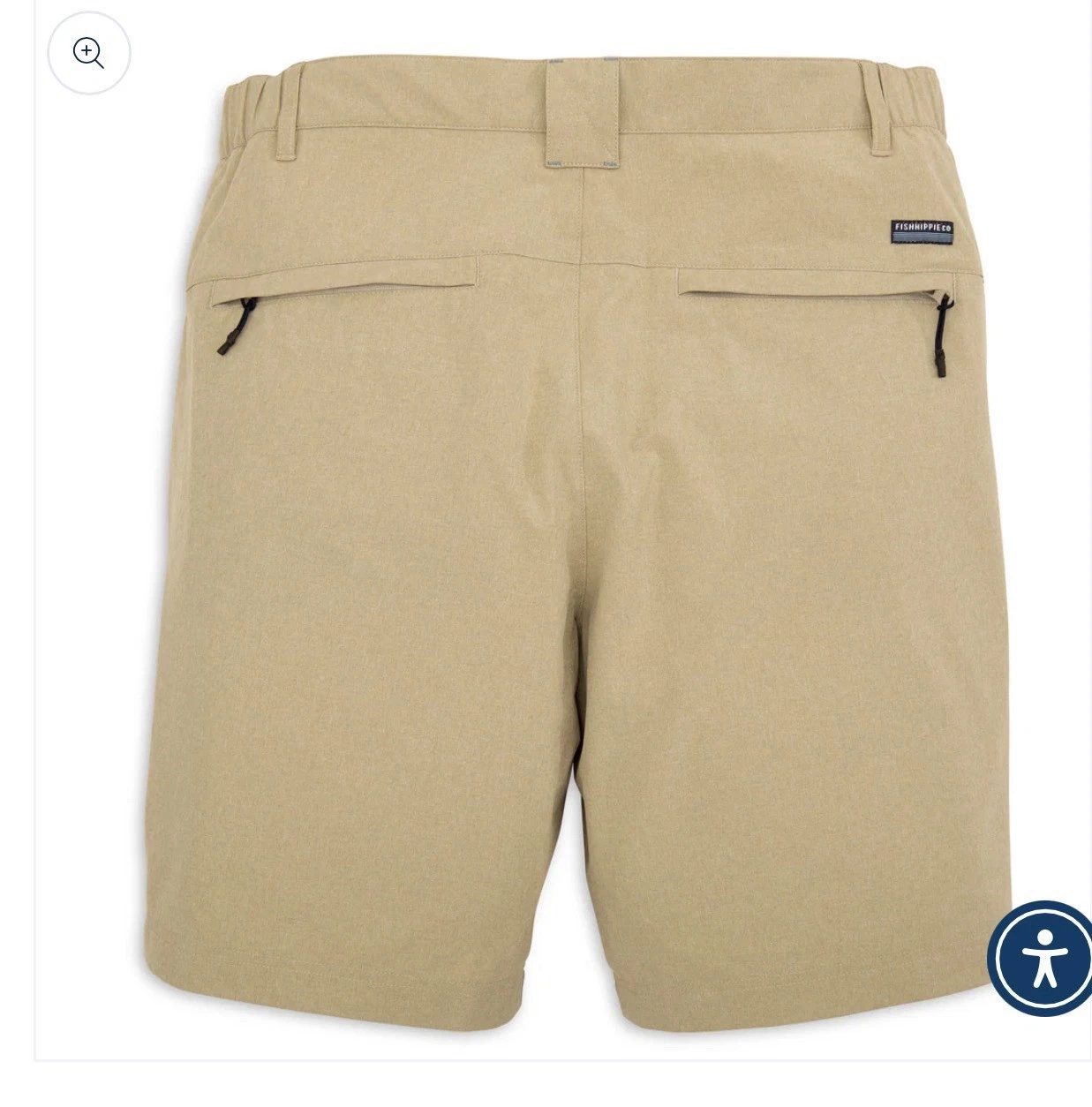 Fish Hippie Co Waterside Tech Shorts Mens 38 Khaki Quick Dry Stretch