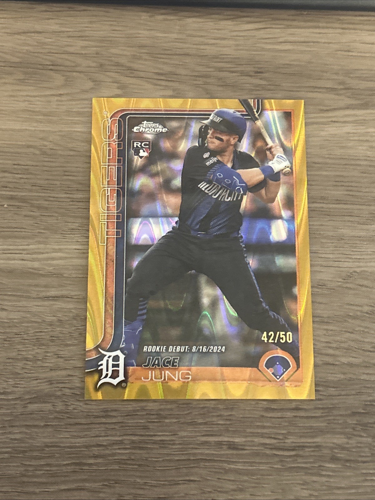 2025 Topps Chrome - Jace Jung #225 Gold RayWave Refractor /50 (RC)