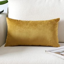 Luxury Velvet Pillow Covers Super Soft Decorative 24" x 16" Pack of 1 Gold
