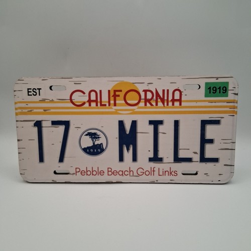 California 17 Mile Drive Wooden Souvenir License Plate Pebble Beach Golf Links