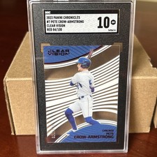 PETE CROW-ARMSTRONG 2023 PANINI CHRONICLES #7 CLEAR VISION RED /100 SGC 10 SP